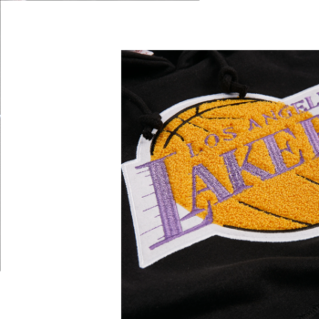 Mitchell & Ness Chenille Logo Hoodie LA Lakers Felpa uomo nero